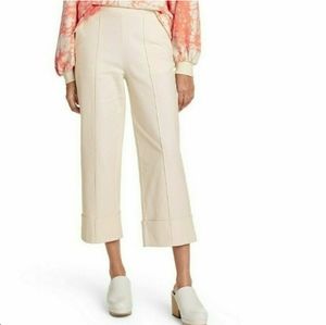 Rachel Comey x Target Cream High-Rise Cuffed Wide Leg Cropped Pants